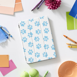 Pattern Of Paws, Dog Paws, Baby Blue Paws iPad Pro Cover
