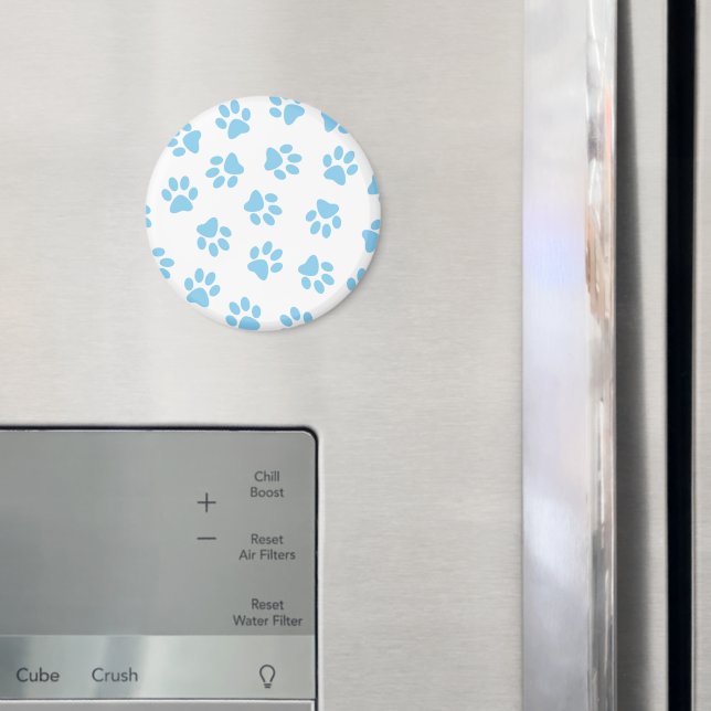 Pattern Of Paws, Dog Paws, Baby Blue Paws Magnet (In Situ (Fridge))