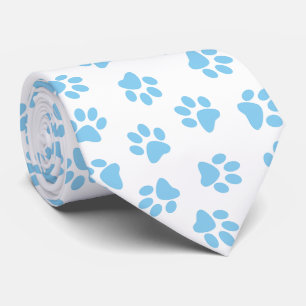 Pattern Of Paws, Dog Paws, Baby Blue Paws Neck Tie