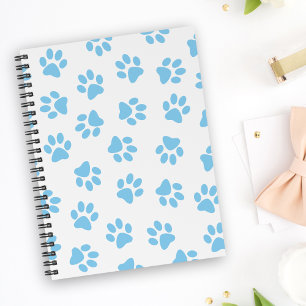 Pattern Of Paws, Dog Paws, Baby Blue Paws Notebook