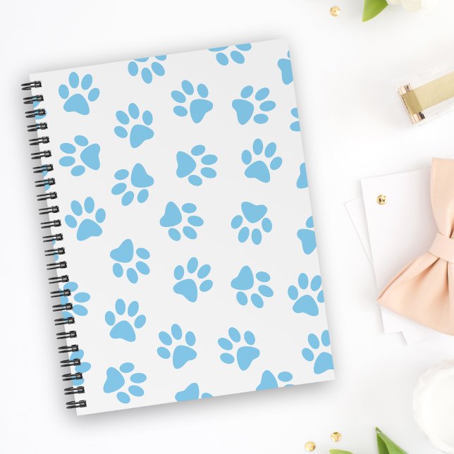 Pattern Of Paws, Dog Paws, Baby Blue Paws Notebook (Creator Uploaded)