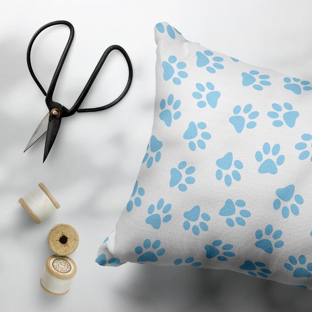 Pattern Of Paws, Dog Paws, Baby Blue Paws Pet Bed (Creator Uploaded)