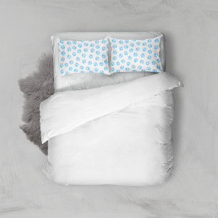 Pattern Of Paws, Dog Paws, Baby Blue Paws Pillow Case