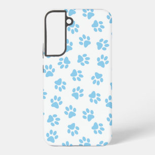 Pattern Of Paws, Dog Paws, Baby Blue Paws Samsung Galaxy S22+ Case