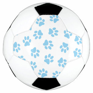 Pattern Of Paws, Dog Paws, Baby Blue Paws Soccer Ball