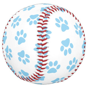 Pattern Of Paws, Dog Paws, Baby Blue Paws Softball