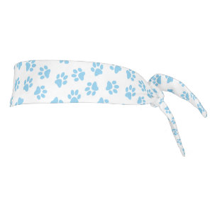 Pattern Of Paws, Dog Paws, Baby Blue Paws Tie Headband