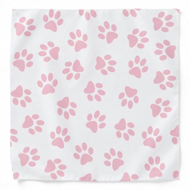 Pattern Of Paws, Dog Paws, Baby Pink Paws Bandana (Front)