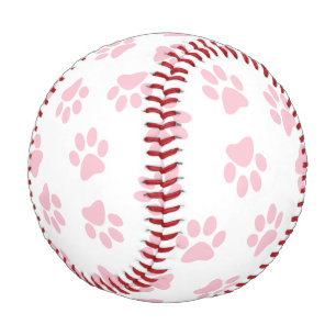 Pattern Of Paws, Dog Paws, Baby Pink Paws Baseball