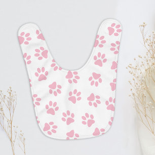 Pattern Of Paws, Dog Paws, Baby Pink Paws Bib