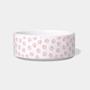 Pattern Of Paws, Dog Paws, Baby Pink Paws Bowl