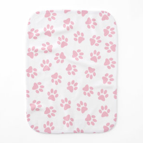 Pattern Of Paws, Dog Paws, Baby Pink Paws Burp Cloth