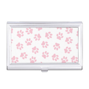 Pattern Of Paws, Dog Paws, Baby Pink Paws Business Card Case