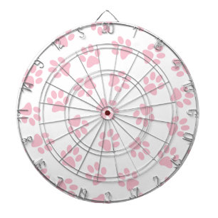 Pattern Of Paws, Dog Paws, Baby Pink Paws Dart Board
