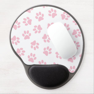 Pattern Of Paws, Dog Paws, Baby Pink Paws Gel Mouse Pad