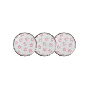 Pattern Of Paws, Dog Paws, Baby Pink Paws Golf Ball Marker
