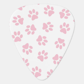Pattern Of Paws, Dog Paws, Baby Pink Paws Guitar Pick
