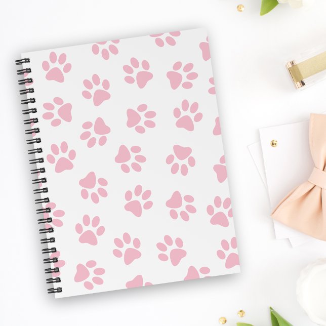 Pattern Of Paws, Dog Paws, Baby Pink Paws Notebook (Creator Uploaded)