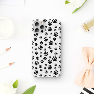 Pattern Of Paws, Dog Paws, Black and White iPhone 17 Case