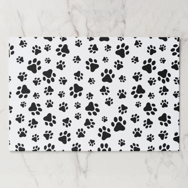 Pattern Of Paws, Dog Paws, Black and White Paper Pad (Front)