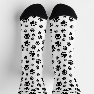 Pattern Of Paws, Dog Paws, Black and White Socks
