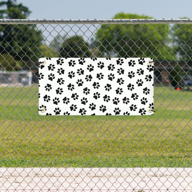 Pattern Of Paws, Dog Paws, Black Paws Banner (Insitu)