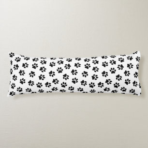 Pattern Of Paws, Dog Paws, Black Paws Body Pillow