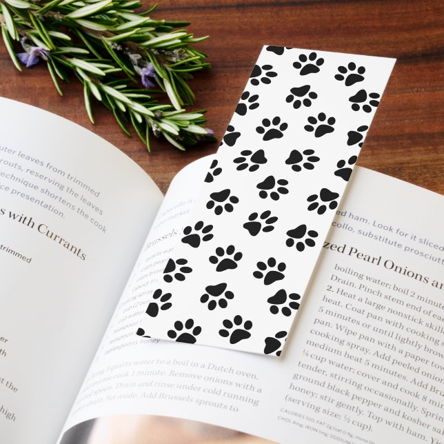 Pattern Of Paws, Dog Paws, Black Paws Bookmarks (Book)