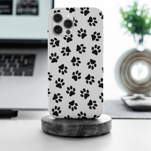Pattern Of Paws, Dog Paws, Black Paws iPhone 15 Pro Max Case