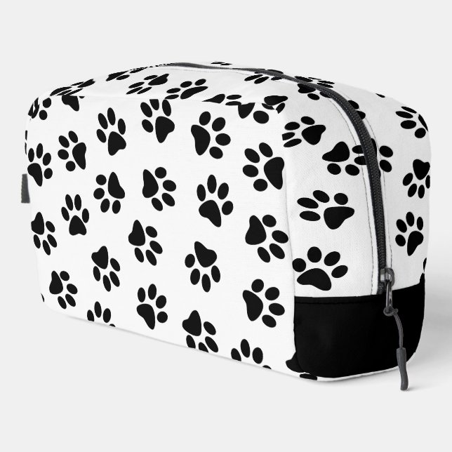 Pattern Of Paws, Dog Paws, Black Paws Dopp Kit (Right Corner)