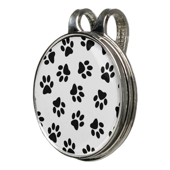 Pattern Of Paws, Dog Paws, Black Paws Golf Hat Clip (3/4)