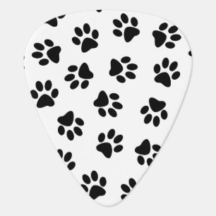 Pattern Of Paws, Dog Paws, Black Paws Guitar Pick