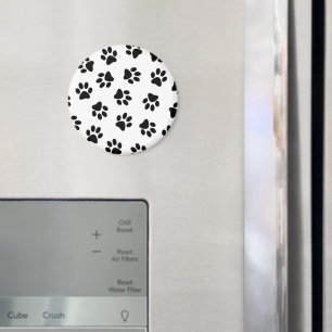 Pattern Of Paws, Dog Paws, Black Paws Magnet