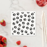 Pattern Of Paws, Dog Paws, Black Paws Napkins