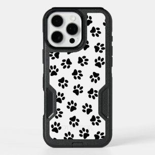 Pattern Of Paws, Dog Paws, Black Paws iPhone 16 Pro Max Case