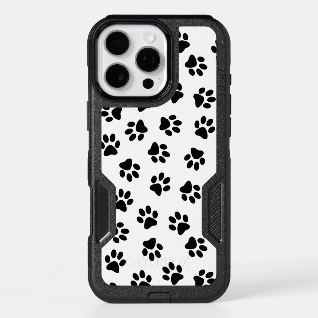 Pattern Of Paws, Dog Paws, Black Paws Otterbox iPhone Case (Back)