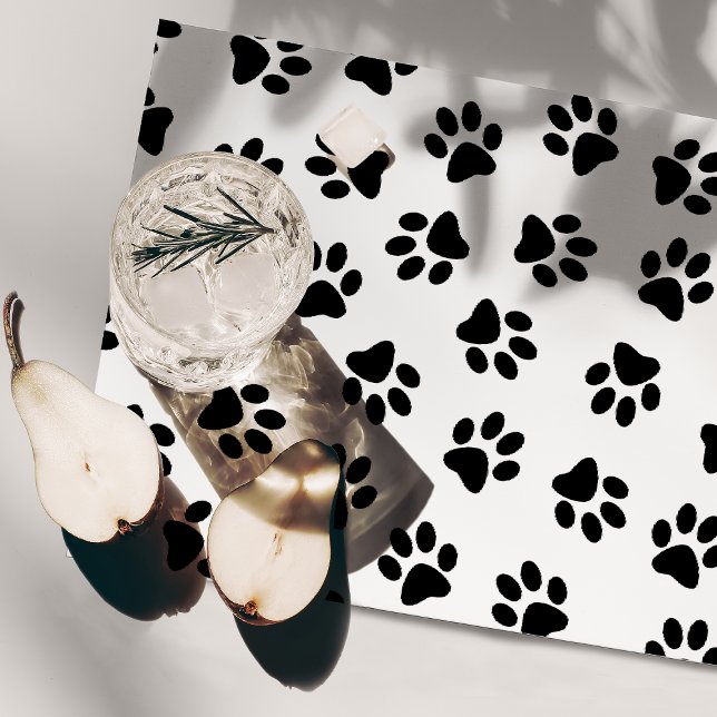 Pattern Of Paws, Dog Paws, Black Paws Placemat (Creator Uploaded)