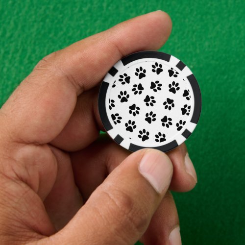 Pattern Of Paws Dog Paws Black Paws Poker Chips