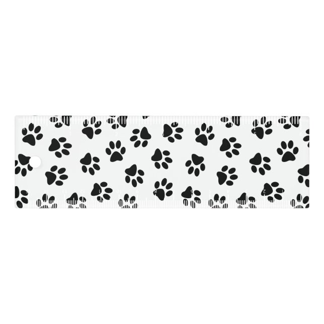 Pattern Of Paws, Dog Paws, Black Paws Ruler (Front)