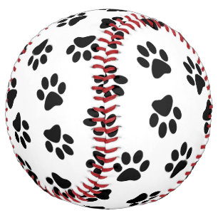 Pattern Of Paws, Dog Paws, Black Paws Softball