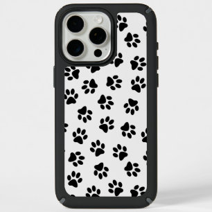 Pattern Of Paws, Dog Paws, Black Paws iPhone 15 Pro Max Case