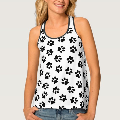 Pattern Of Paws Dog Paws Black Paws Tank Top