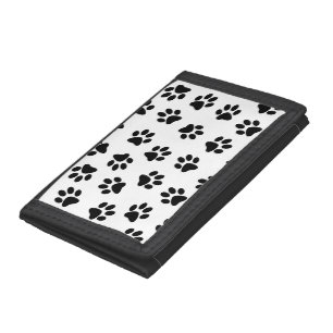 Pattern Of Paws, Dog Paws, Black Paws Trifold Wallet