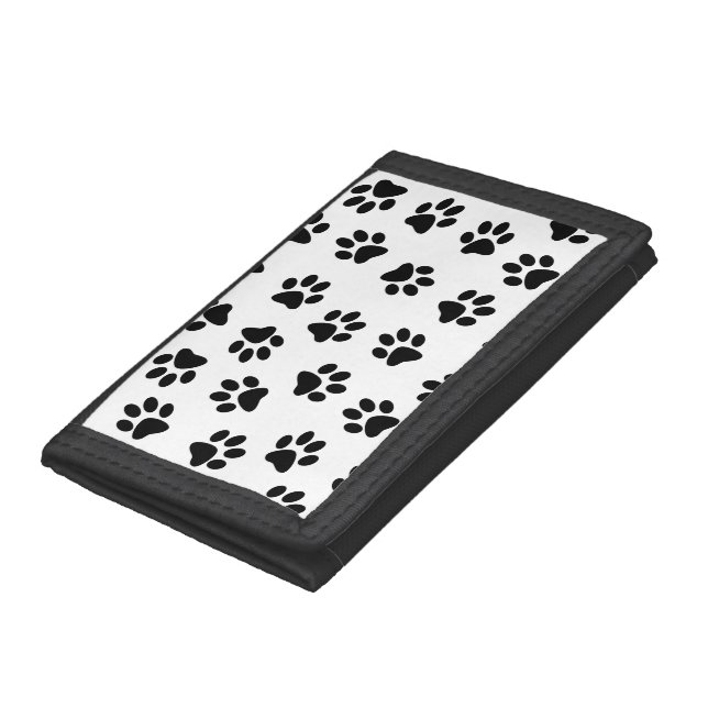 Pattern Of Paws, Dog Paws, Black Paws Trifold Wallet (Bottom)