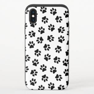 Pattern Of Paws, Dog Paws, Black Paws iPhone XS Slider Case