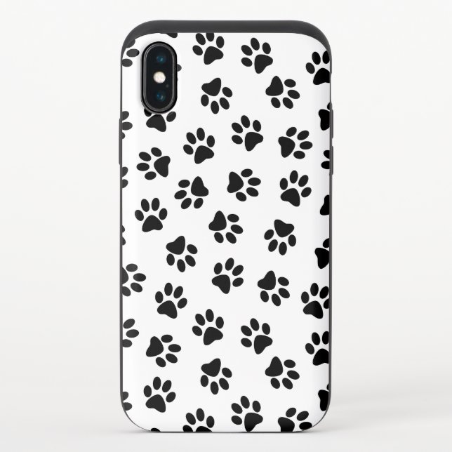 Pattern Of Paws, Dog Paws, Black Paws Uncommon iPhone Case (Back)