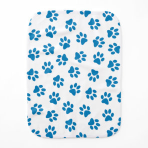 Pattern Of Paws, Dog Paws, Blue Paws Baby Burp Cloth