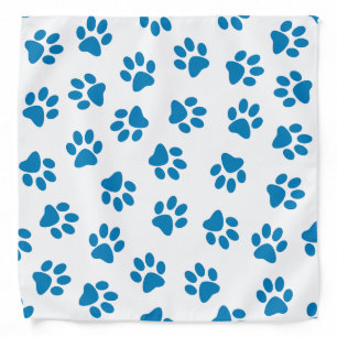 Pattern Of Paws, Dog Paws, Blue Paws Bandana