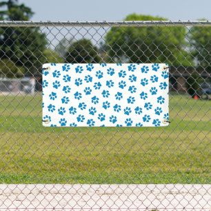 Pattern Of Paws, Dog Paws, Blue Paws Banner