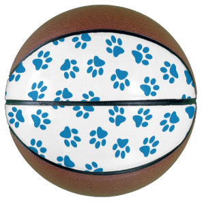Pattern Of Paws, Dog Paws, Blue Paws Basketball